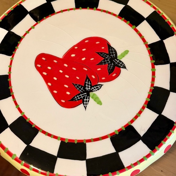Reversible Cake Stand & Chip-and-Dip Tray | Strawberry MacKenzie-Childs Inspo - Picture 6 of 9